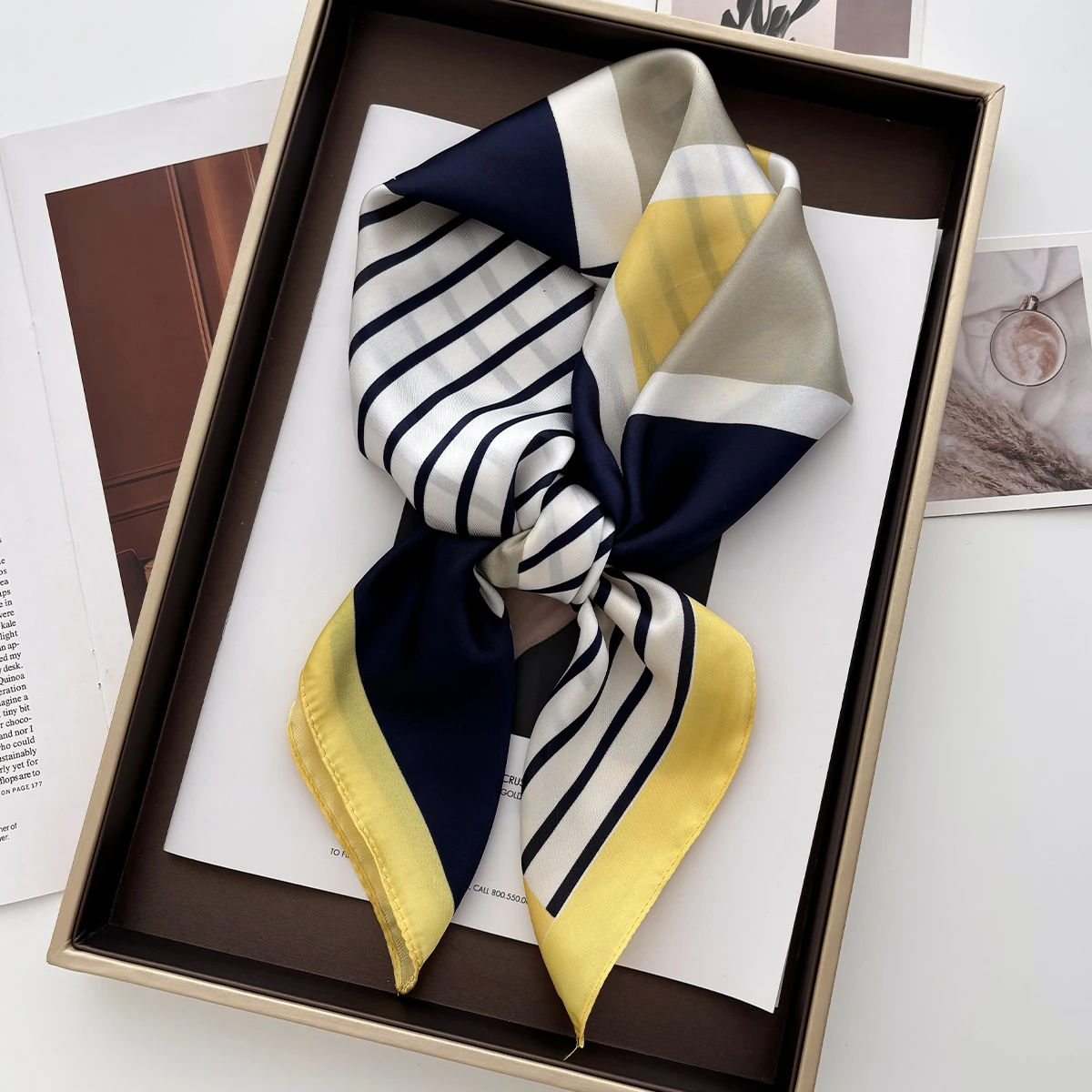 Women Fashion Necktie - 70cm Women's Soft Satin Square Scarf