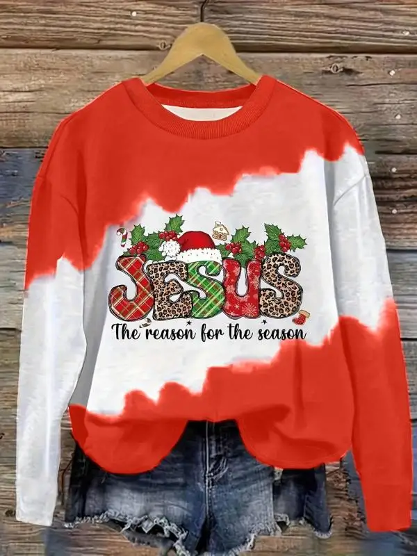 Women Fashion Necktie - Women Christmas Tie Dye Sweatshirt Crew