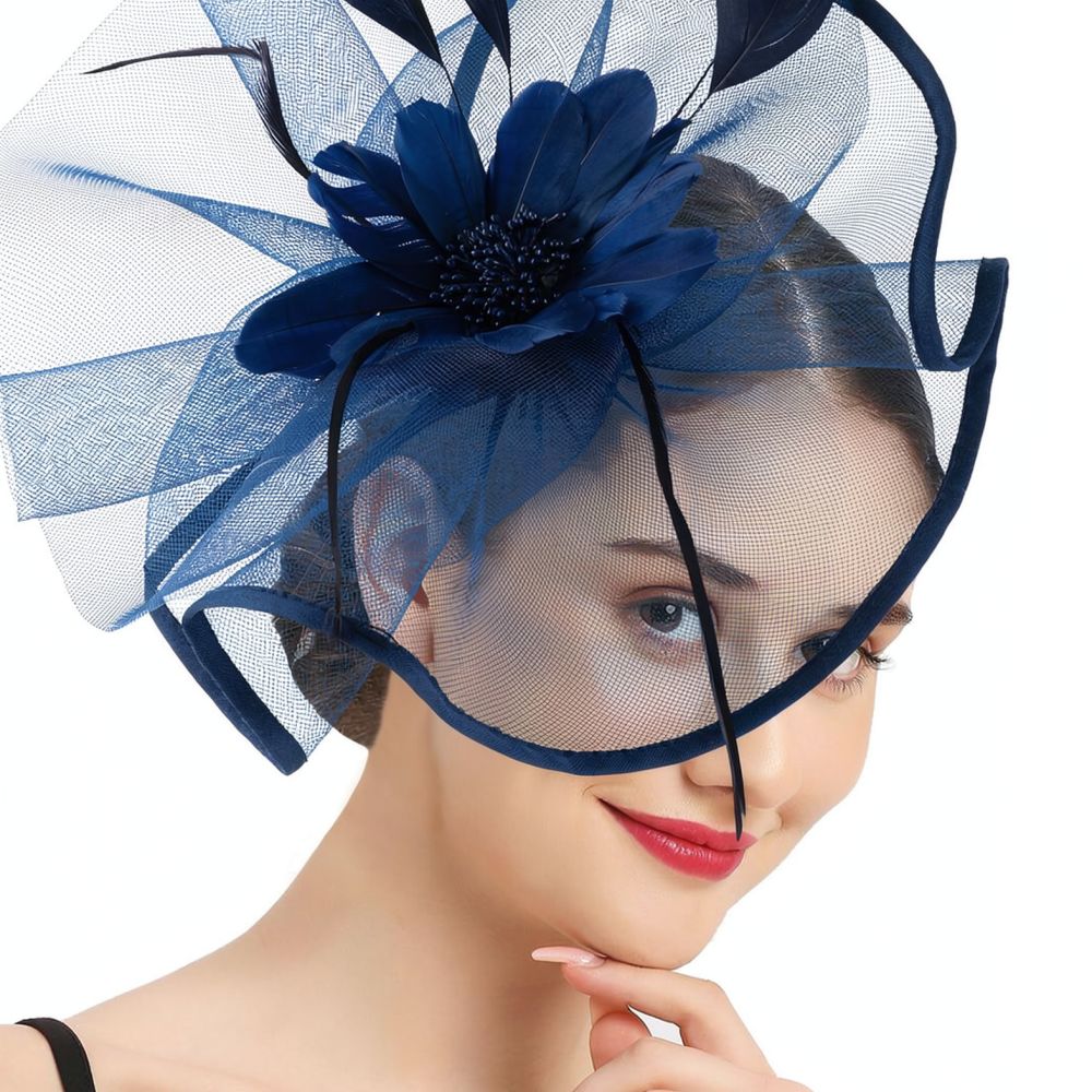 Women'S Fashion Kentucky Derby - Fashion Mesh Feather Hair Accessory Round