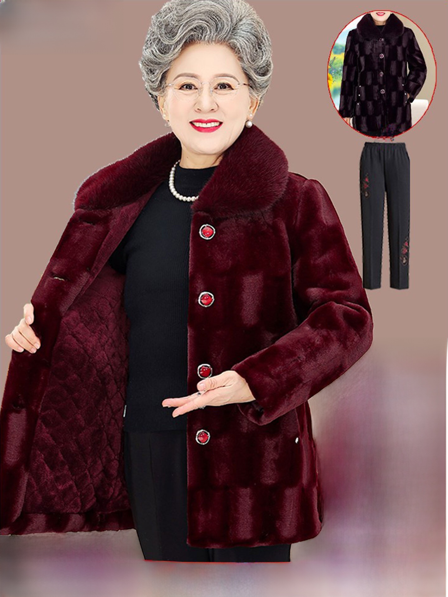 Women Fashion Over The Years - Thickened Middle-Length Mink Velvet Coat for