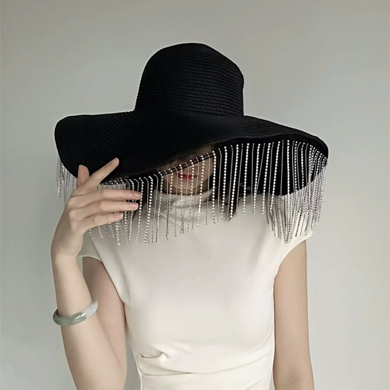 Rhinestone Tassel Oversized Br - Women Fashion Photoshoot review and price