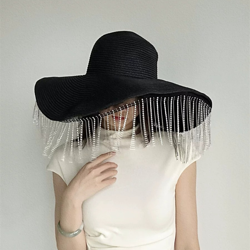 Rhinestone Tassel Oversized Br - Women Fashion Photoshoot review and price