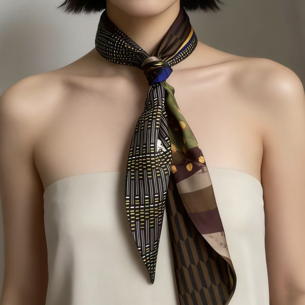 Luxury Print Long Hair Ribbon  - Women Fashion Necktie review and price