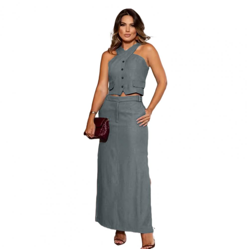 2 Pcs/Set Women Vest Skirt Set - Women'S Fashion Vest Tops review and price