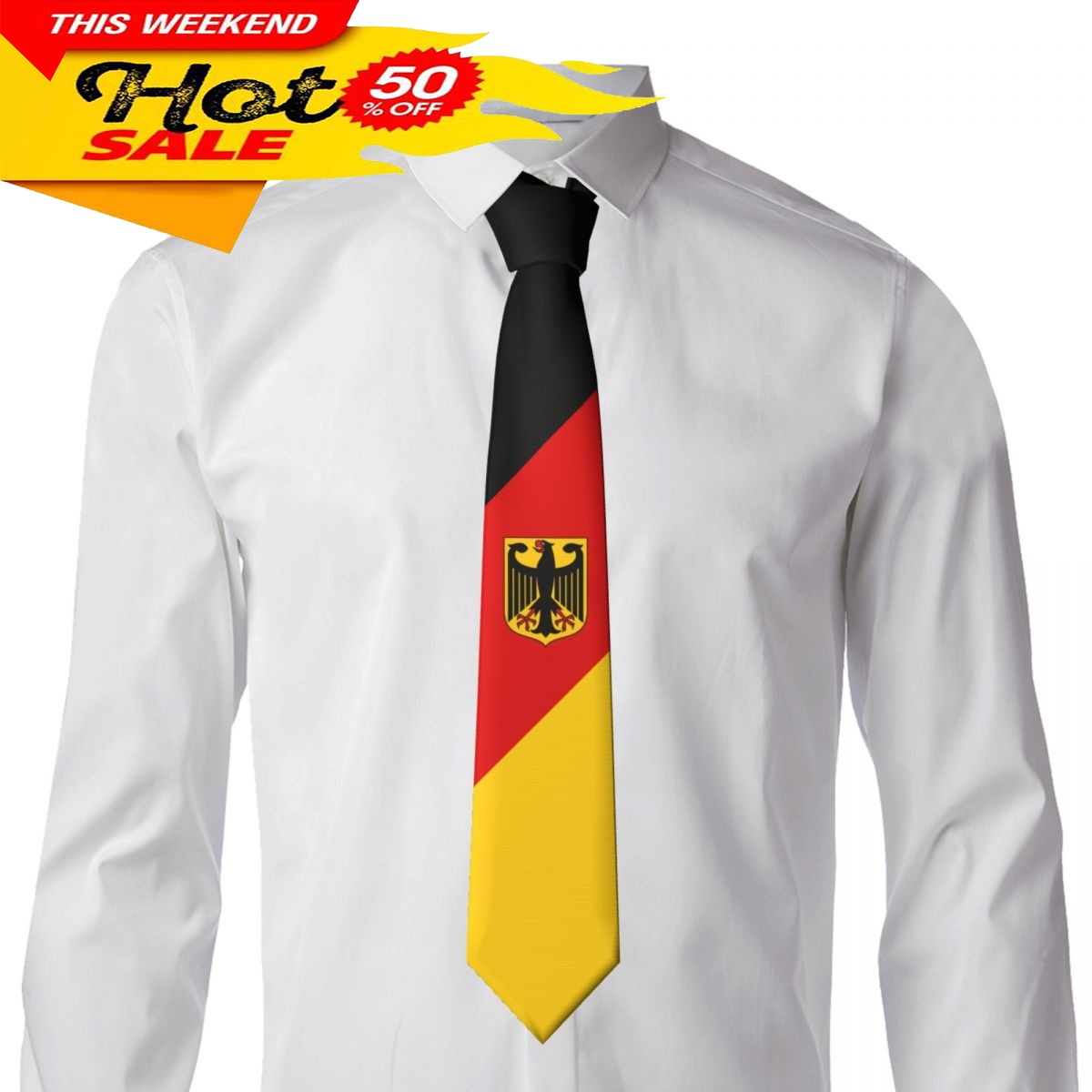 Germany Flag Tie Emblem Neckti - Women Fashion Necktie review and price