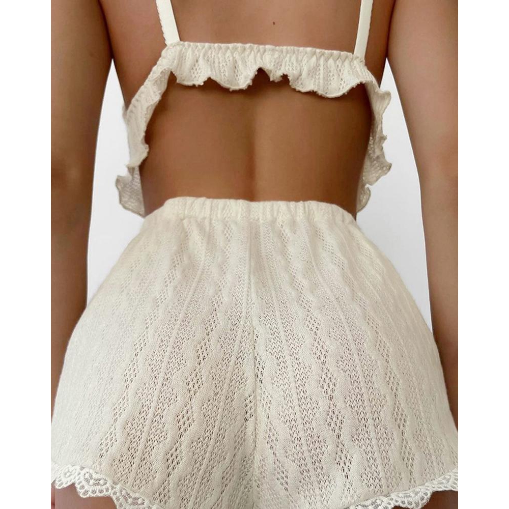 Lace Trim Ruffle Hem Cable Tex - Lace Trim Cami review and price