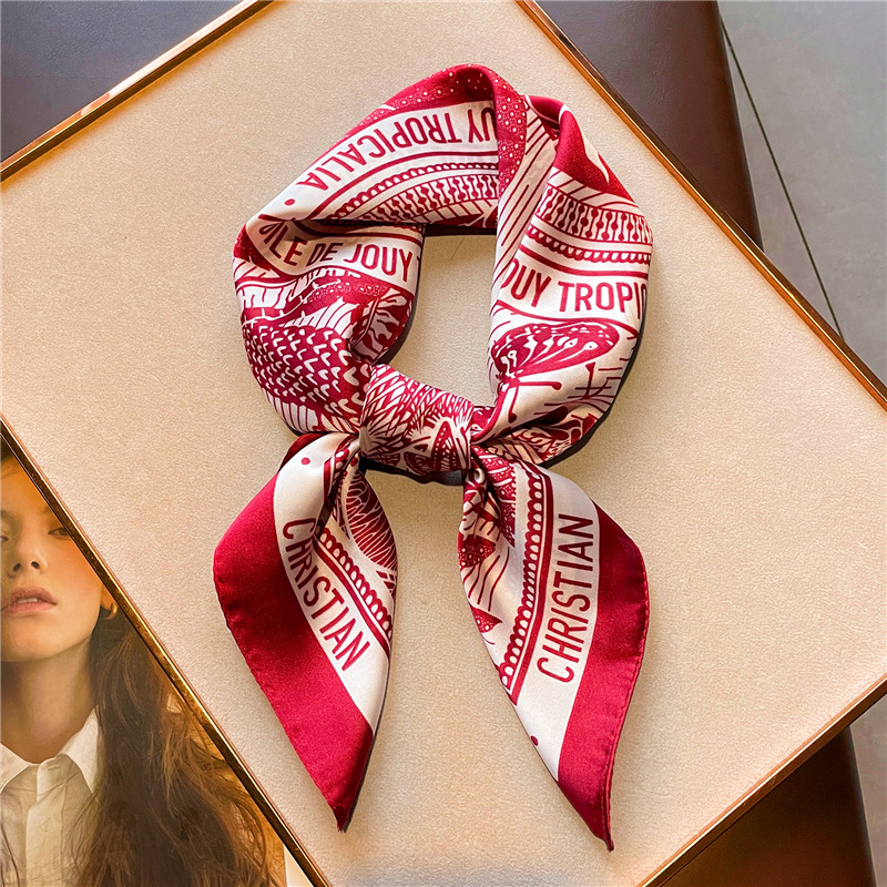 Letter Printing Silk Satin Han - Women Fashion Necktie review and price