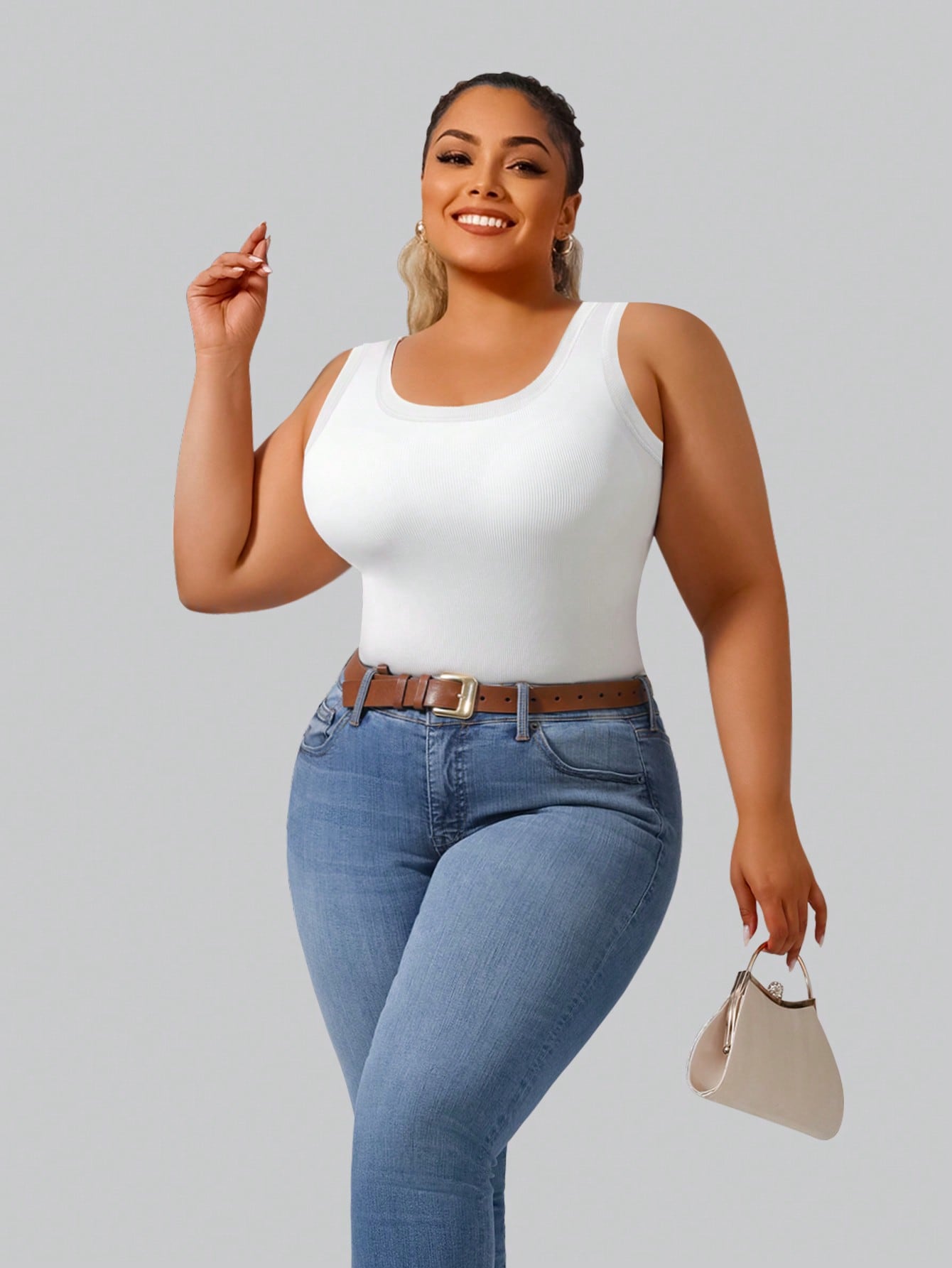 Plus Size Women's Solid Ribbed - Lace Trim Cami review and price