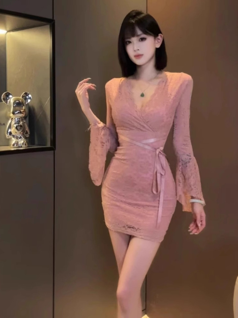 Sexy Lace Bell Sleeve Dress Wo - Women Fashion Dress Names review and price
