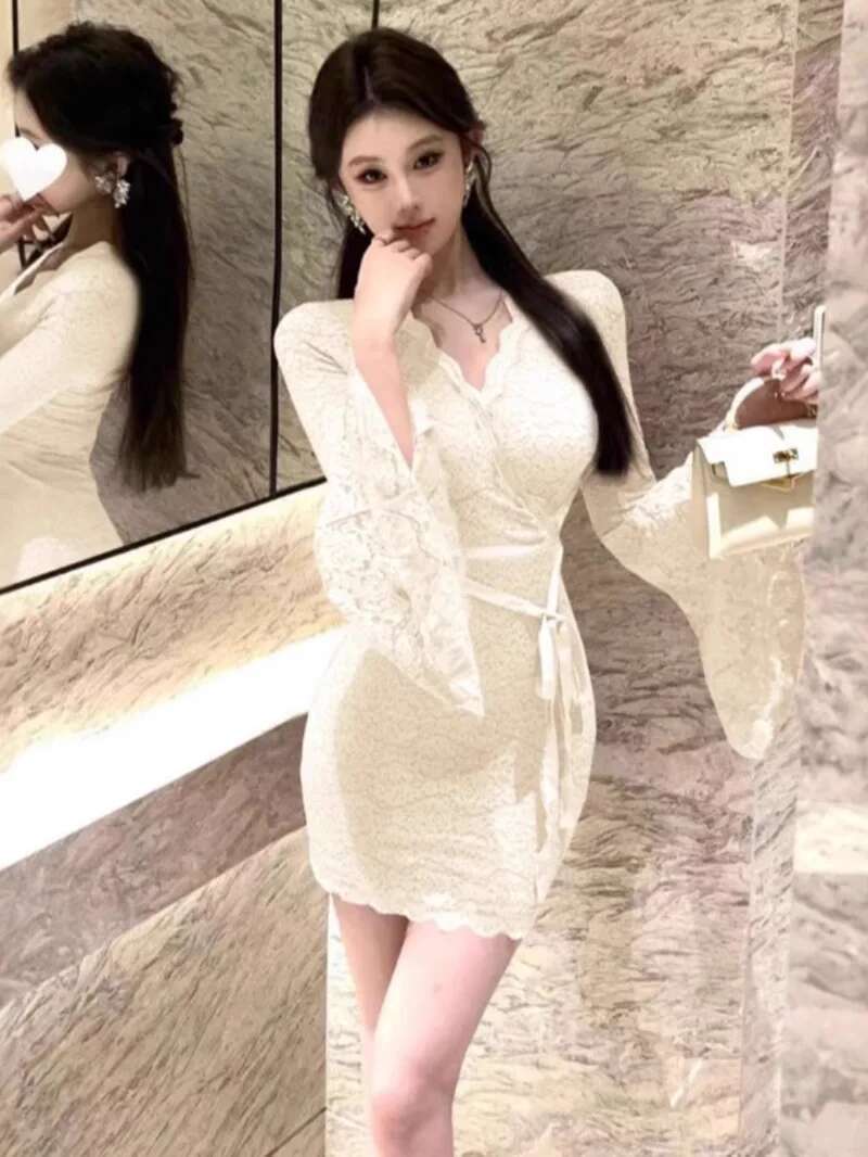 Sexy Lace Bell Sleeve Dress Wo - Women Fashion Dress Names review and price