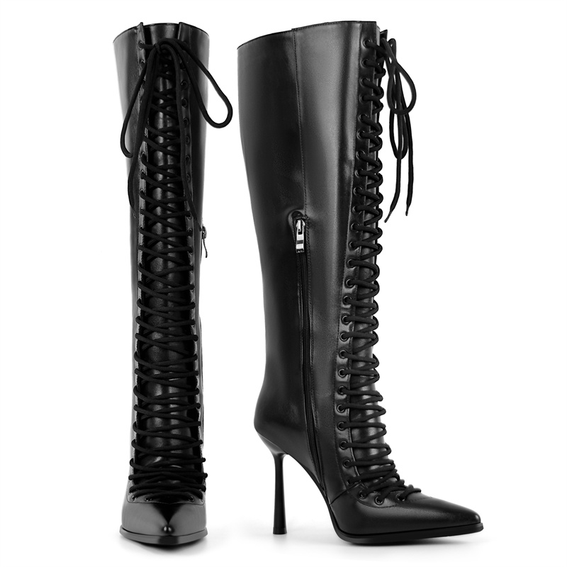 Onlymaker Pointed Toe Lace Up  - Women'S Fashion Knee High Boots review and price