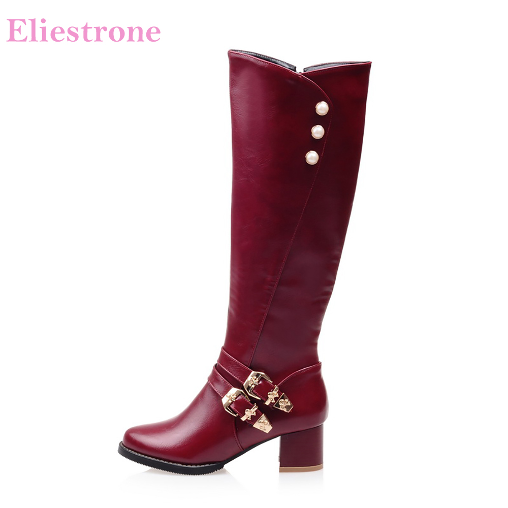 Brand New Fashion Red Black Wo - Women'S Fashion Knee High Boots review and price