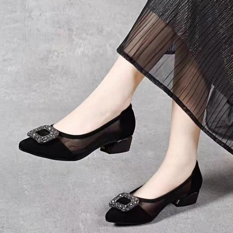 Elegant Pointed Toe Mesh Block - Women'S Fashion Shoes review and price